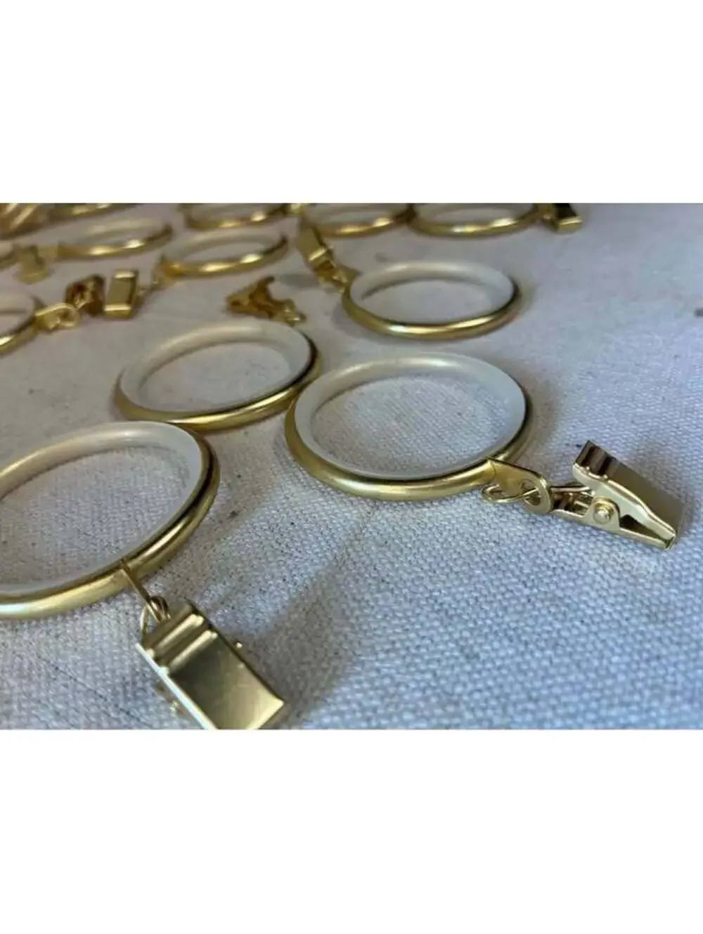 Gold Curtain Rings with Clips set of 24